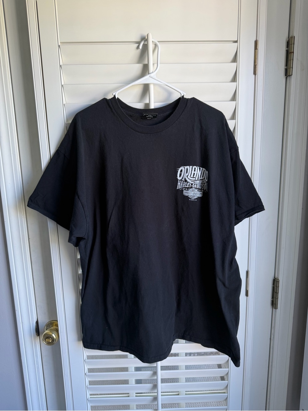 Harley-Davidson Black Tee with White Orlando Chest Logo